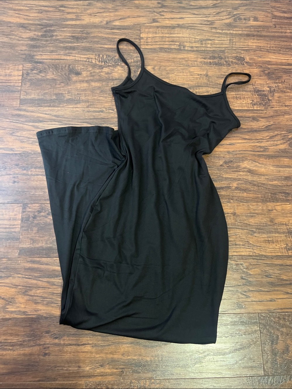 SHEIN Black Spaghetti Strap Maxi Slip Dress